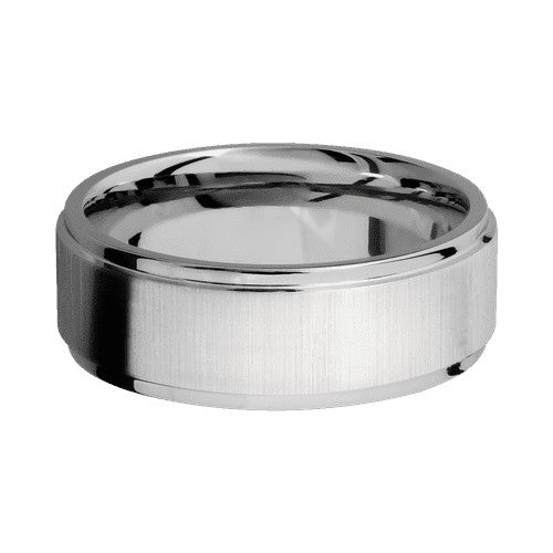 Lashbrook 10KT White Gold Band with Cross Satin Polished Finish
