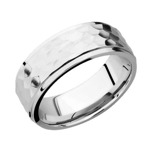 Lashbrook 10KT White Gold Band with Hammer Polished Finish