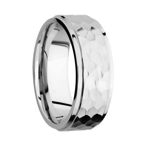 Lashbrook 10KT White Gold Band with Hammer Polished Finish