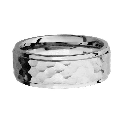 Lashbrook 10KT White Gold Band with Hammer Polished Finish