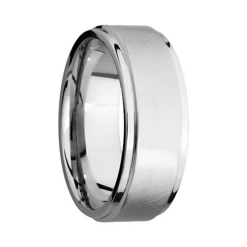 Lashbrook 10KT White Gold Band with Angled Satin Polished Finish