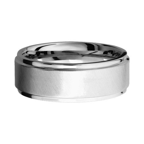Lashbrook 10KT White Gold Band with Angled Satin Polished Finish