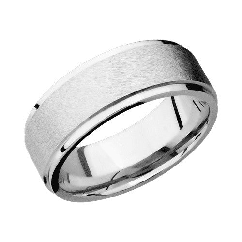 Lashbrook 10KT White Gold Band with Angled Stone Polished Finish