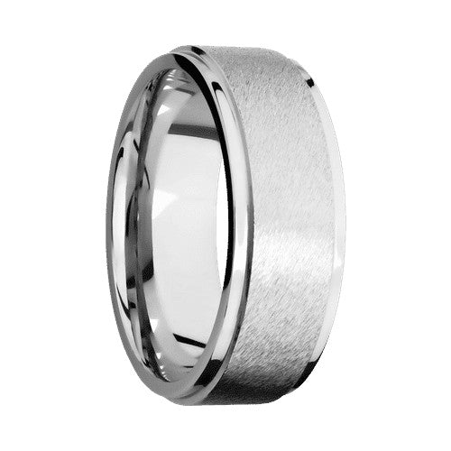 Lashbrook 10KT White Gold Band with Angled Stone Polished Finish