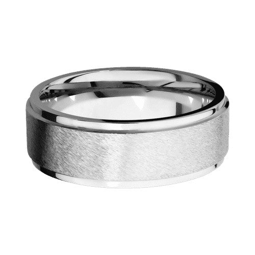 Lashbrook 10KT White Gold Band with Angled Stone Polished Finish