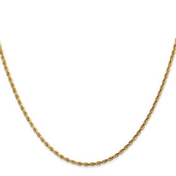 14KT Yellow Gold 16-inch 1.75MM Diamond-cut Lobster Clasp Rope Chain