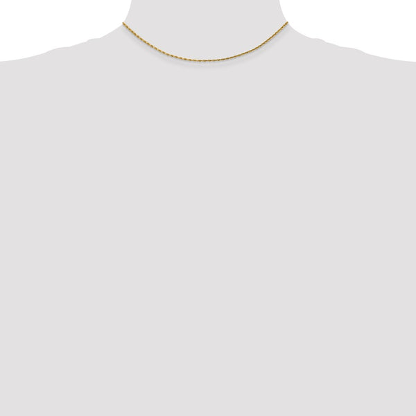 14KT Yellow Gold 14-inch 1.75MM Diamond-cut Lobster Clasp Rope Chain