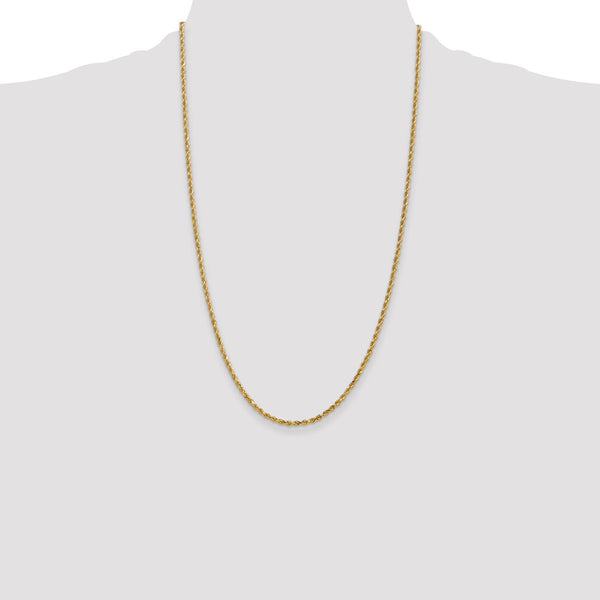 14KT Yellow Gold 26-inch 2.25MM Diamond-cut Rope Lobster Clasp Chain