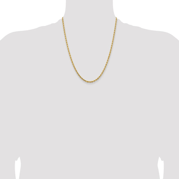 14KT Yellow Gold 22-inch 3.25MM Rope Chain