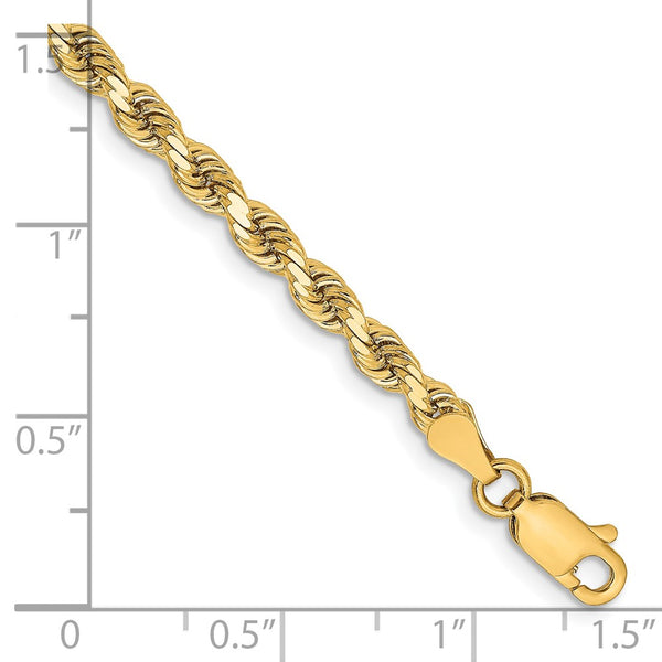 14KT Yellow Gold 8-inch 3.25MM Rope Bracelet