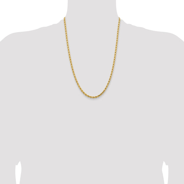 14KT Yellow Gold 24-inch 4.25MM Rope Chain