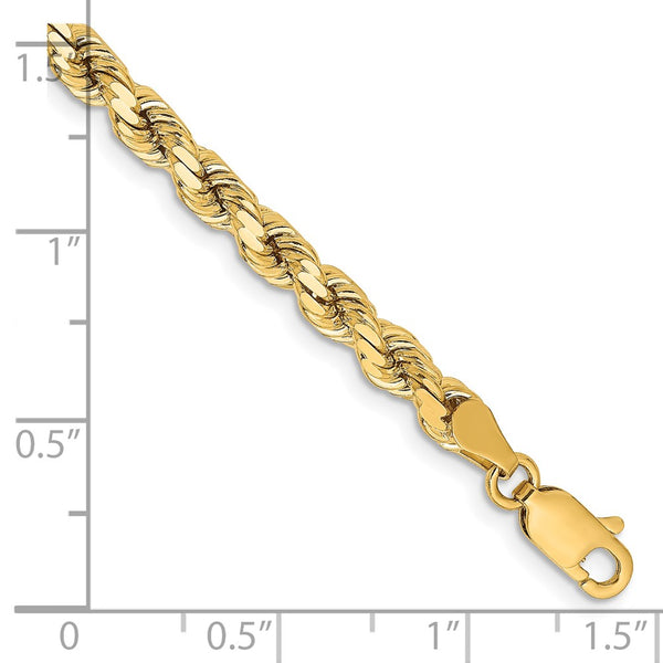 14KT Yellow Gold 7-inch 4.25MM Rope Bracelet
