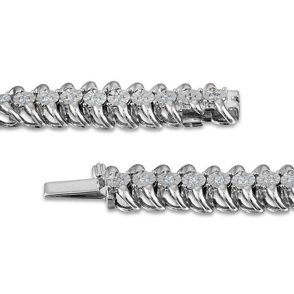 1 CTW Natural Diamond 7.5-inch Tennis Bracelet in Sterling Silver