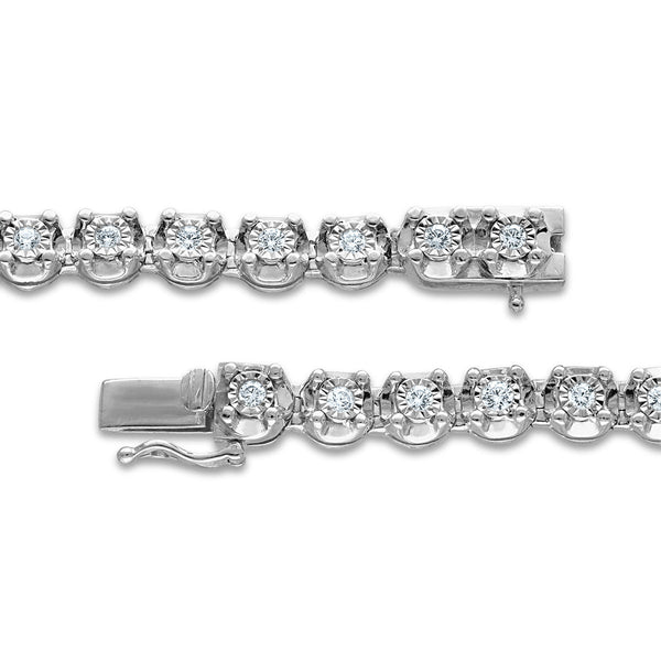 1 CTW Natural Diamond 7.5-inch Tennis Bracelet in Sterling Silver