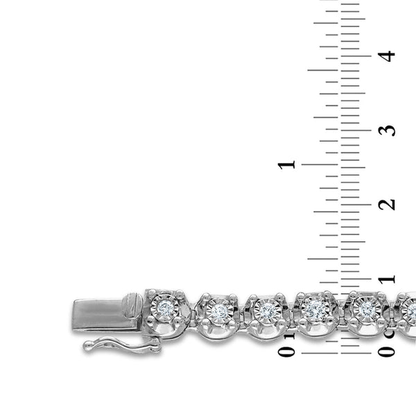 1 CTW Natural Diamond 7.5-inch Tennis Bracelet in Sterling Silver