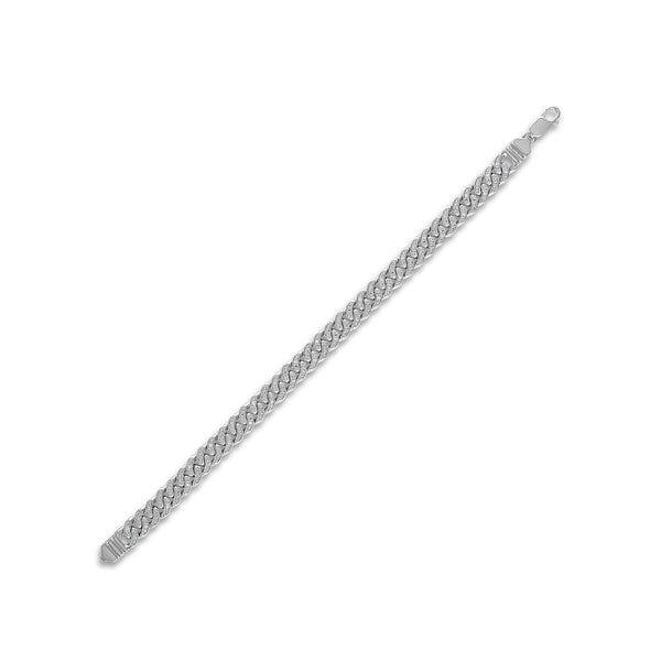 Luxe Layers 3/8 CTW Natural Diamond Cuban Link 9.5-inch Bracelet in Sterling Silver