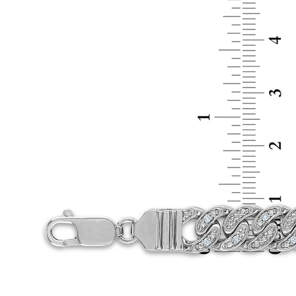 Luxe Layers 3/8 CTW Natural Diamond Cuban Link 9.5-inch Bracelet in Sterling Silver