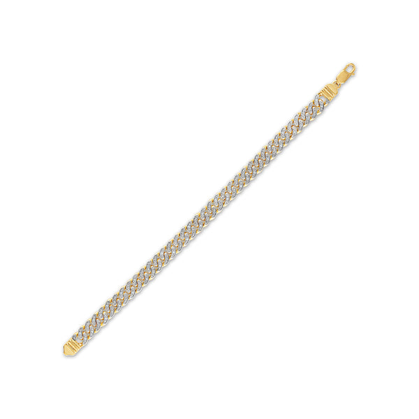 Luxe Layers 3/8 CTW Natural Diamond Cuban Link 9.5-inch Bracelet in Yellow Gold Plated Sterling Silver