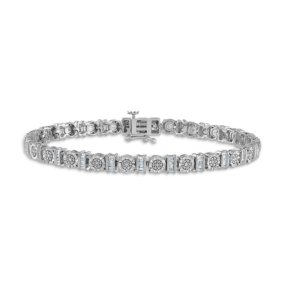 1/4 CTW Natural Diamond 7-inch Tennis Bracelet in Sterling Silver