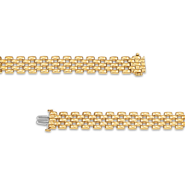1 CTW Natural Diamond Rolex-look ID 8.5-inch Bracelet in 10KT Yellow Gold Plated Sterling Silver