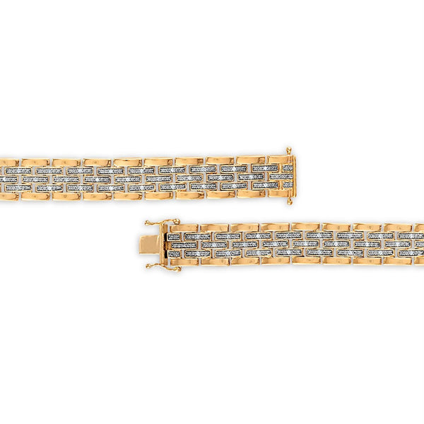 1/3 CTW Natural Diamond 7.25-inch Bracelet in Yellow Gold Plated Sterling Silver