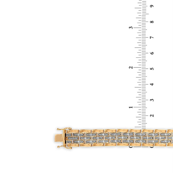 1/3 CTW Natural Diamond 7.25-inch Bracelet in Yellow Gold Plated Sterling Silver