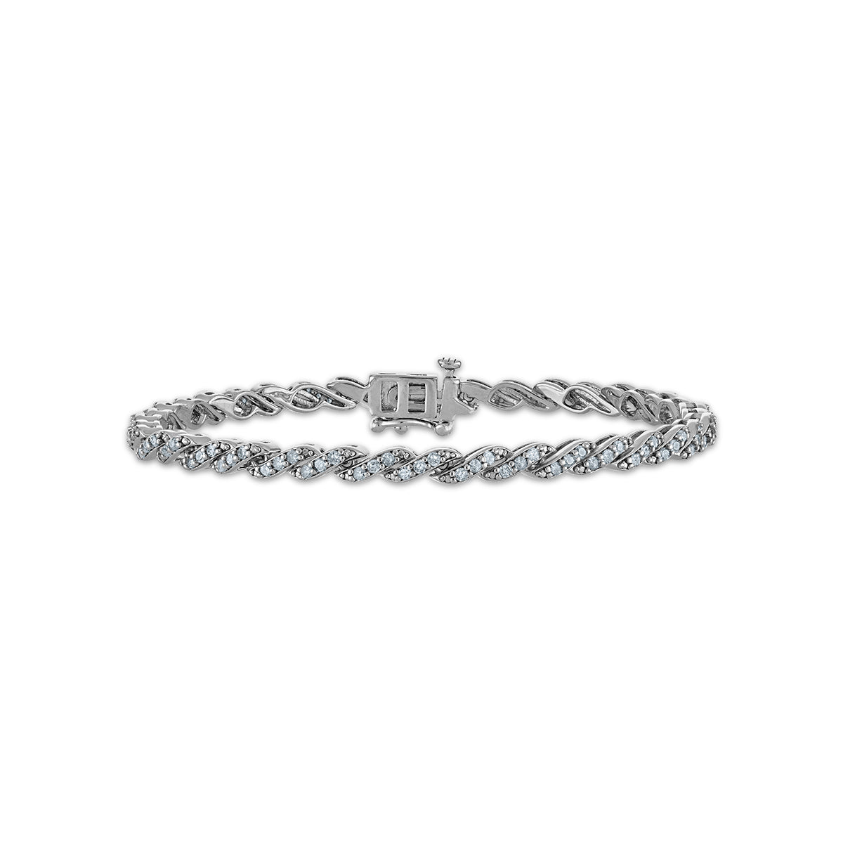 1 CTW Natural Diamond 7-inch Tennis Bracelet in Sterling Silver