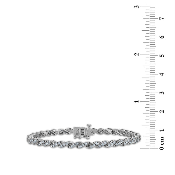 1 CTW Natural Diamond 7-inch Tennis Bracelet in Sterling Silver
