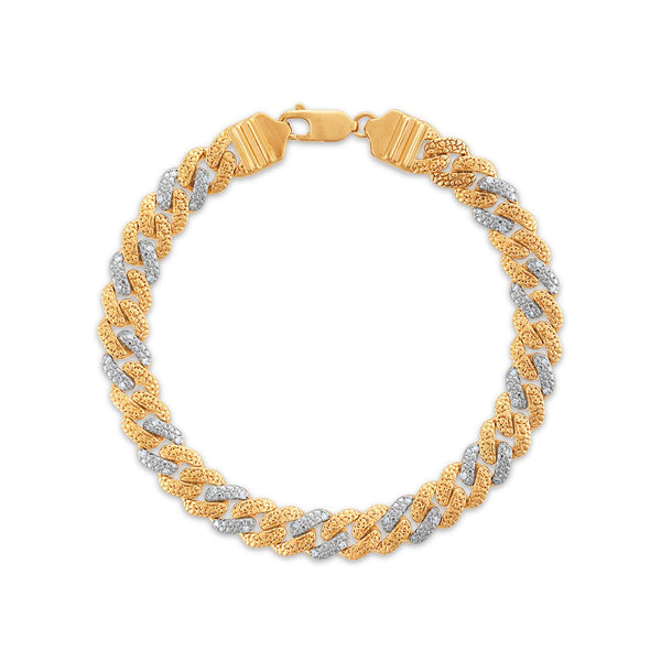 White Diamond Cuban Link Bracelet in 925 Silver
