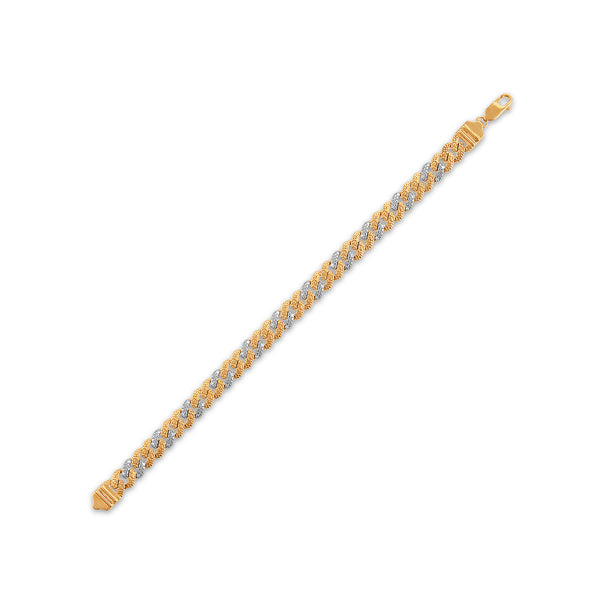 White Diamond Cuban Link Bracelet in 925 Silver