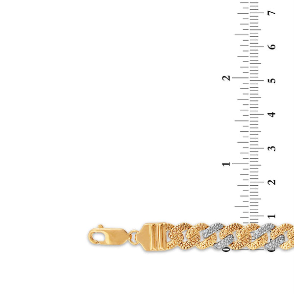 White Diamond Cuban Link Bracelet in 925 Silver