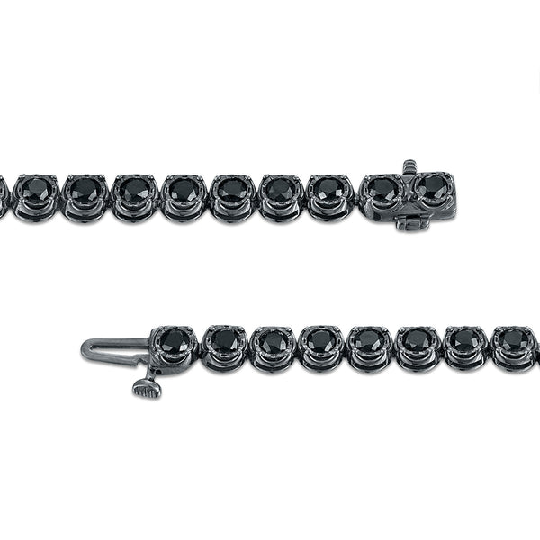 5 CTW Natural Black Diamond 8.5-inch Tennis Bracelet in Sterling Silver