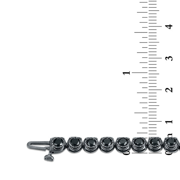 5 CTW Natural Black Diamond 8.5-inch Tennis Bracelet in Sterling Silver