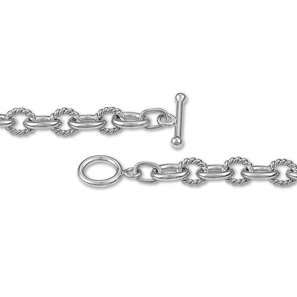 1/7 CTW Natural Diamond Heart Fashion 7.5-inch Bracelet in Rhodium Plated Sterling Silver