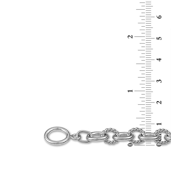 1/7 CTW Natural Diamond Heart Fashion 7.5-inch Bracelet in Rhodium Plated Sterling Silver