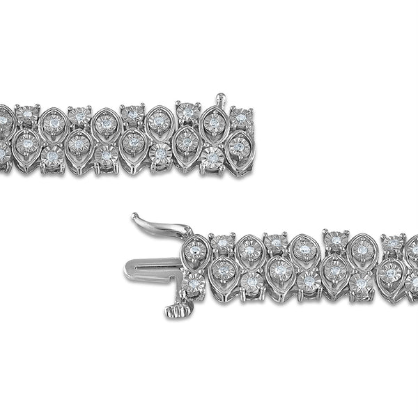 1 CTW Natural Diamond 7.25-inch Tennis Bracelet in Sterling Silver