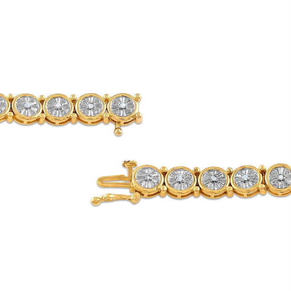 1/4 CTW Natural Diamond 7-inch Bracelet in Gold Plated Sterling Silver