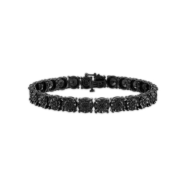1/4 CTW Natural Diamond Tennis Bracelet in Black Rhodium Plated Sterling Silver