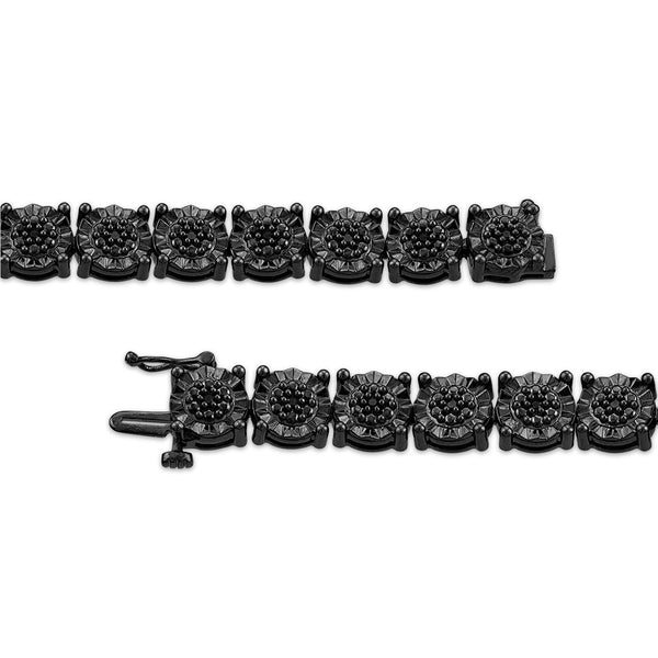 1/4 CTW Natural Diamond Tennis Bracelet in Black Rhodium Plated Sterling Silver