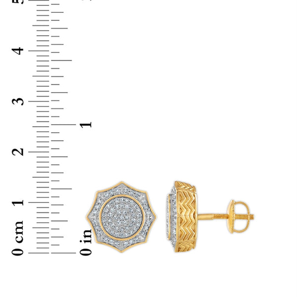 1/2 CTW Natural Diamond Fashion Stud Earrings in 10KT Yellow Gold