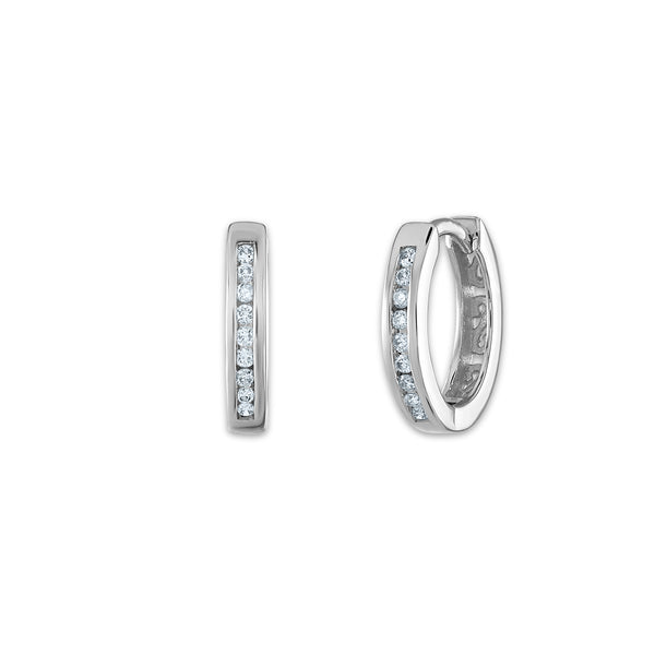 1/10 CTW Diamond Hoop Earrings in 10KT White Gold