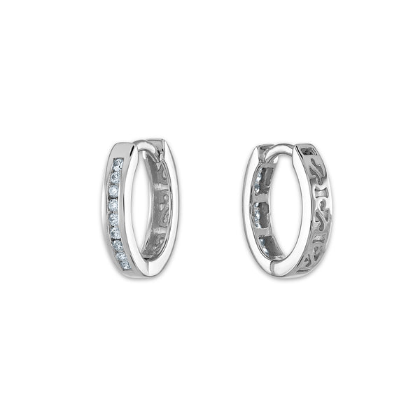 1/10 CTW Diamond Hoop Earrings in 10KT White Gold