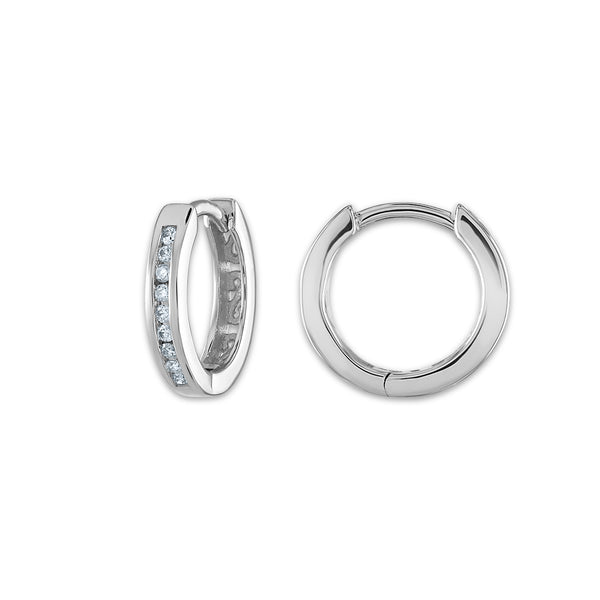 1/10 CTW Diamond Hoop Earrings in 10KT White Gold