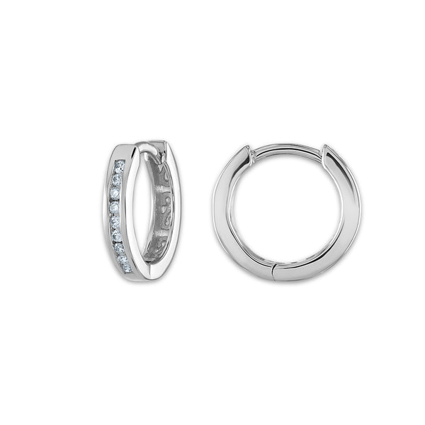 1/10 CTW Natural Diamond Hoop Earrings in 10KT White Gold