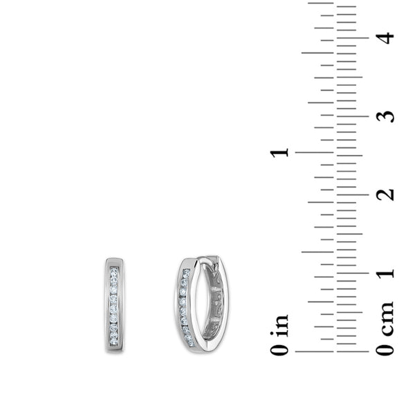 1/10 CTW Natural Diamond Hoop Earrings in 10KT White Gold