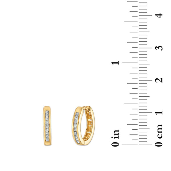 1/10 CTW Natural Diamond Huggie Earrings in 10KT Yellow Gold