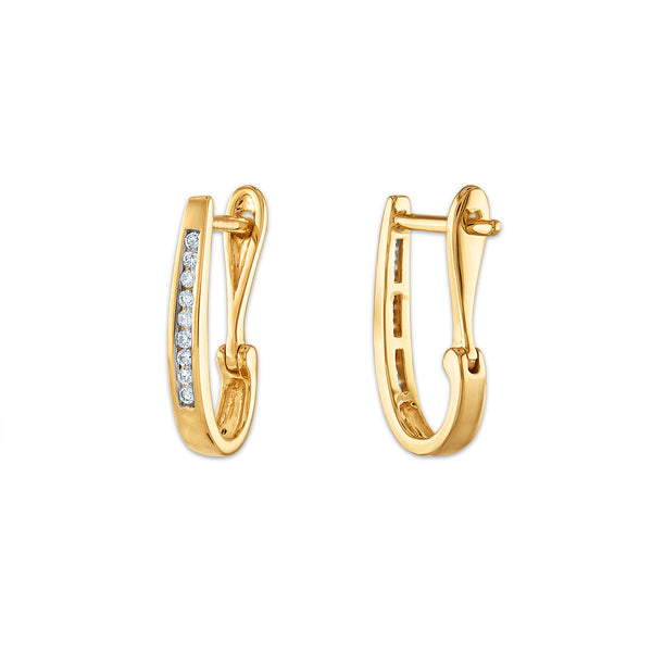 1/10 CTW Natural Diamond Hoop Earrings in 10KT Yellow Gold