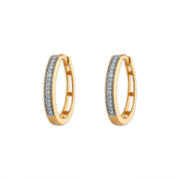 1/10 CTW Natural Diamond Hoop Earrings in 10KT Yellow Gold