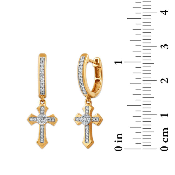 White Diamond Religious Earrings in 10KT Gold