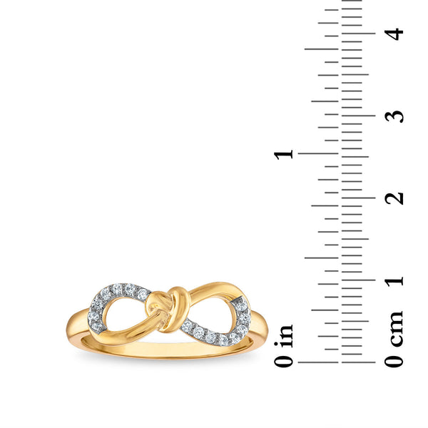 1/10 CTW Natural Diamond Infinity Ring in 10KT Yellow Gold